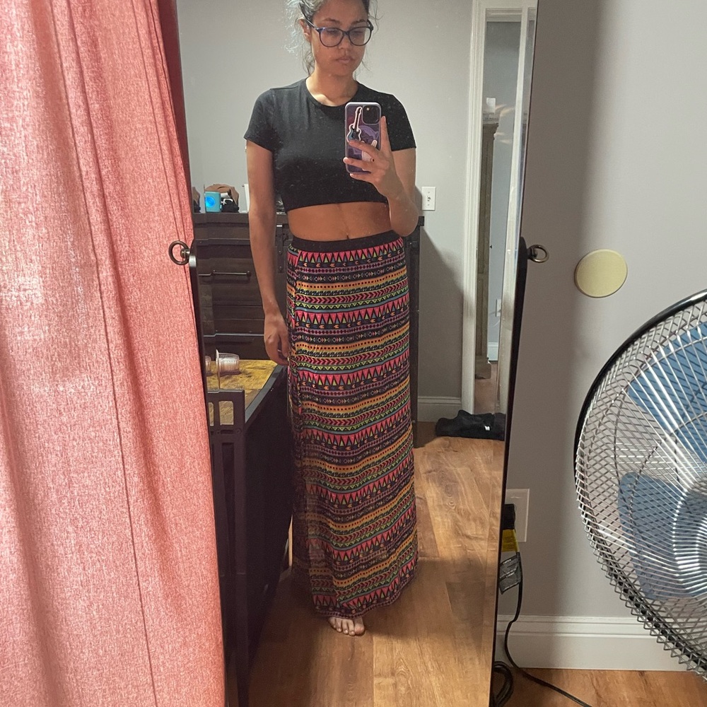 H&M Multicolor Geometric Maxi Skirt